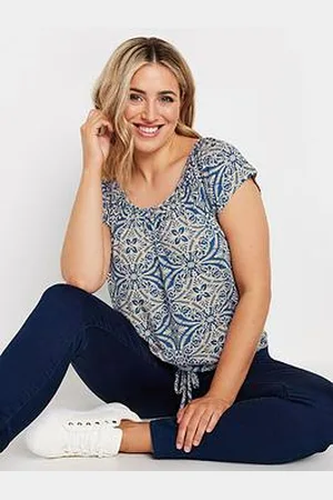 M&Co Short Sleeve Printed Gypsy Top - Multi