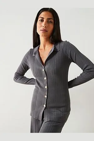 Very Knitted Button Through Shirt Co-Ord