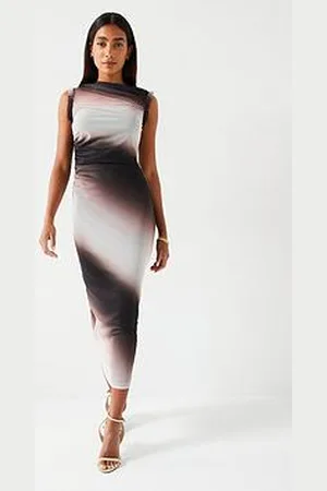 Very Ombre Ruffle Detail Mesh Dress