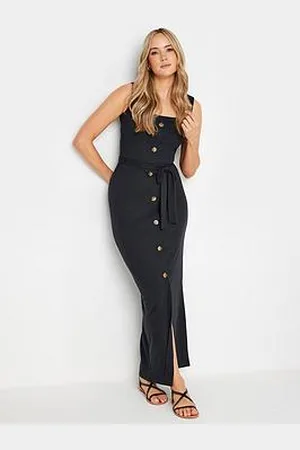 Long Tall Sally Tall Sleeveless Rib Button Thru Dress