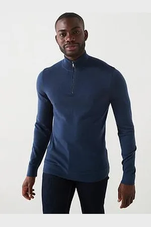 Calvin Klein Merino Quarter Zip Knitted Polo Shirt