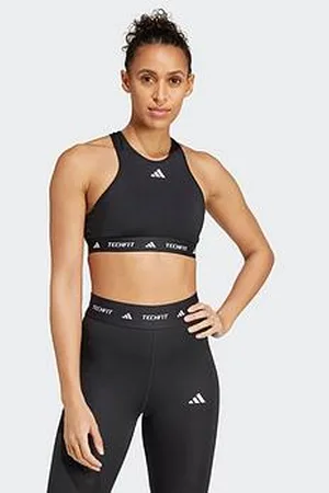 adidas Womens Training Tech Fit Medium Support High Neck Sports Bra