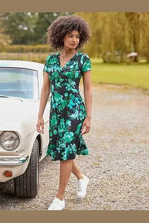 Joe Browns Hallie Floral Printed Jersey Mini Dress - Black