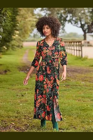 Joe Browns Sienna Floral Midi Dress - Black