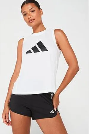 adidas Womens Train Essentials Logo Tank - White