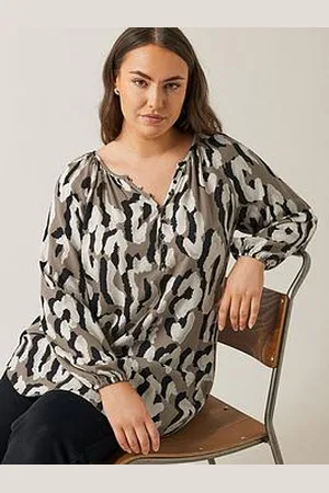 Evans Abstract Animal Print Top