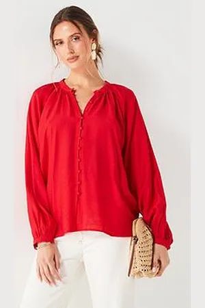 Very Textured Balloon Sleeve Blouse