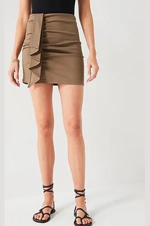 Very Gathered Mini Skirt - Beige
