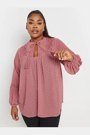 Yours Curve Dobby Slub Lace Blouse