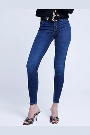 River Island Midi Rise Skinny Sculpt Jean - Dark Denim