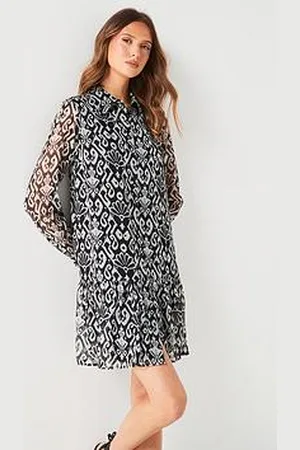 Very Printed Mini Shirt Dress - Mono