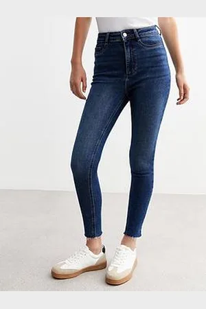 New Look Hallie Disco Frayed Hem Super Skinny Jeans