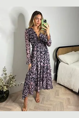 Style Cheat Long Sleeve Midi Dress - Blush/Navy