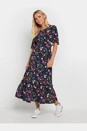 M&Co Petite Floral Flutter Sleeve Dress