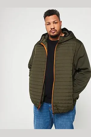 JACK & JONES Plus Hooded Hybrid Quilted Jacket