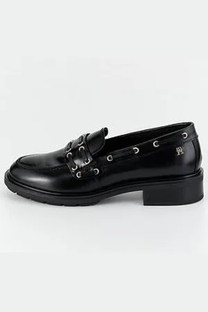 Tommy Hilfiger Eyelet Detail Leather Loafers