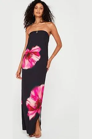 Very Bandeau Maxi Dress - Black/Pink