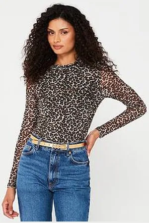 ONLY Leopard Print Mesh Top