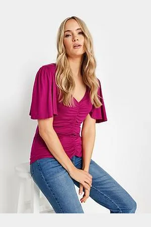 Long Tall Sally Tall Angel Sleeve Ruched Front Top