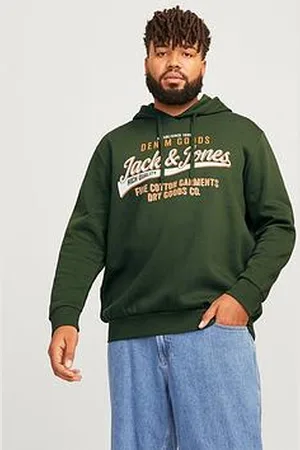 JACK & JONES Plus Denim Goods Logo Hoodie
