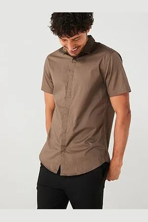 Armani Exchange Slim Fit Micro Print Short Sleeve Shirt