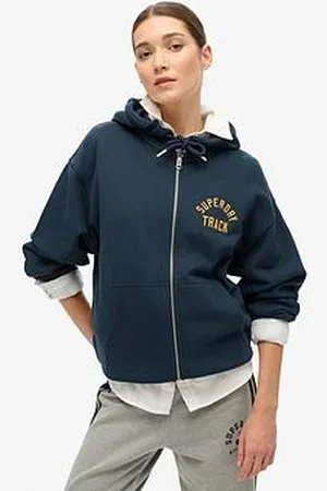 Superdry College Logo Boyfriend Zip Hoodie