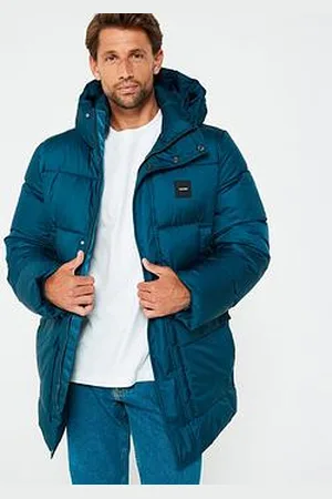 Calvin Klein Long Hooded Quilt Puffer Parka