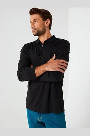 Calvin Klein Liquid Touch 1/4 Zip Long Sleeve Polo Shirt