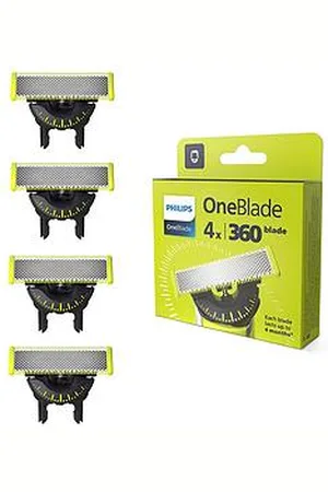 Philips Oneblade 360 Replacement Blades For Face, 4 Pack, Qp440/50