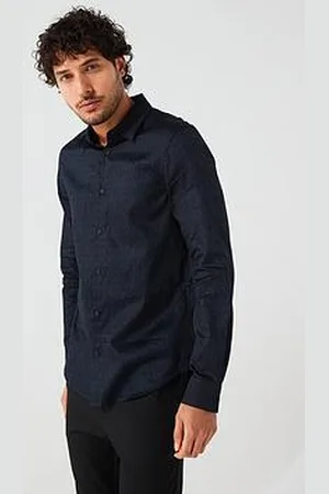 Armani Exchange Regular Fit All Over Logo Long Sleeve Printed Shirt