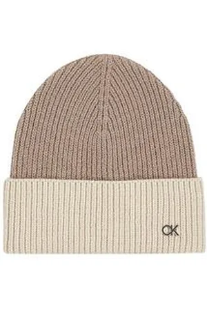 Calvin Klein Metal Logo Two Tone Beanie