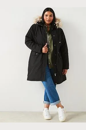 Very Faux Fur Trim Hooded Parka