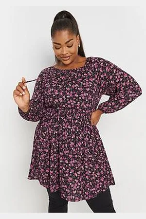Yours Curve Crinkle Gypsy Tunic Floral