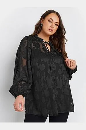 Yours Curve Coupe Tie Neck Blouse