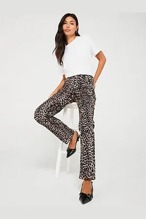 ONLY Straight Leg Leopard Print Jean