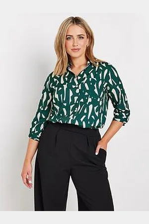 M&Co Printed Woven Long Sleeve Collared Top - Multi