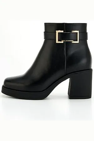 Very Extra Wide Block Heel Chunky Chelsea Ankle Boot