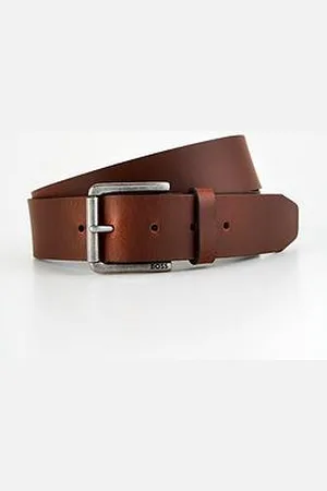 HUGO BOSS Joris Metal Buckle 4Cm Leather Belt- Brown