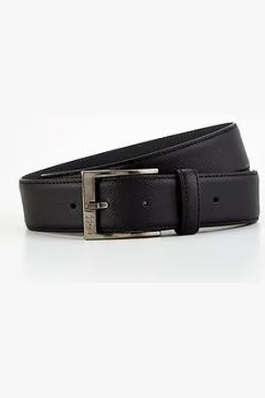HUGO BOSS Elloy 3.5Cm Logo Keeper Saffiano Leather Belt