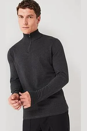 Everyday Basic Cotton Rich 1/4 Zip Jumper - Charcoal