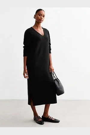 New Look V Neck Knit Midi Jumper Dress