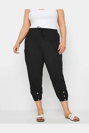 Yours Curve Pocket Button Crop Trousers