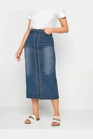 Long Tall Sally Tall Zip Denim Skirt