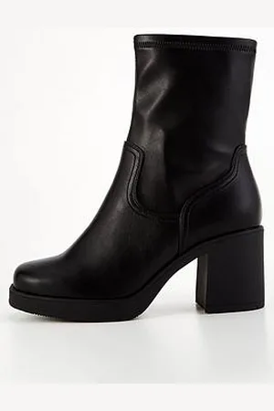 Very Extra Wide Fit Block Heel Sock Ankle Boot