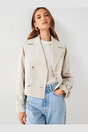 MANGO Cropped Trench Jacket