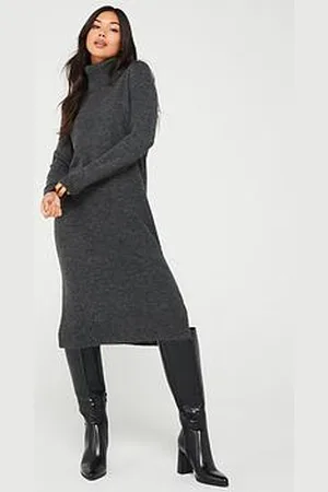 ONLY Roll Neck Knitted Midi Dress
