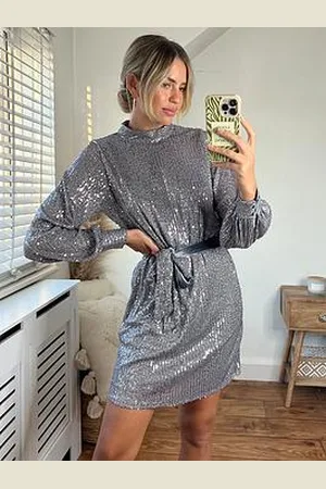 Style Cheat Sequin High Neck Mini Dress