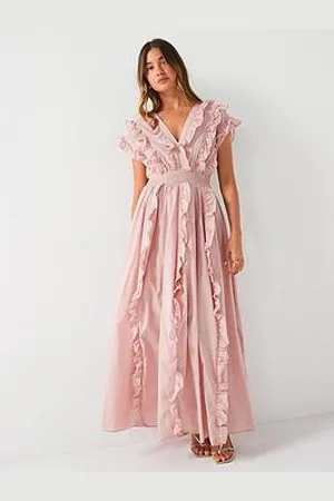 Very Plunge Frill Midi Dress