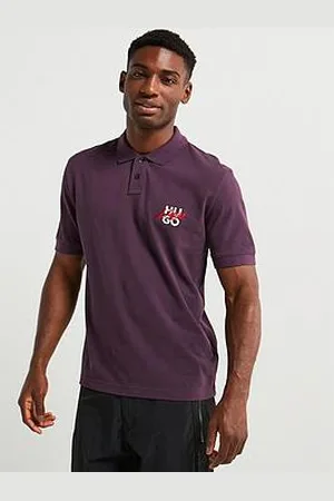 HUGO BOSS Dalogpolo Shirt Gothic Stacked Logo Relaxed Fit Polo Shirt