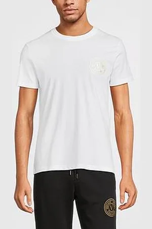 VERSACE Gold Left Chest Logo T-Shirt